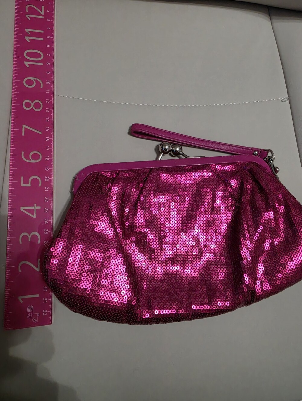 Coach Pink Sequin Wristlet Clutch - Picture 2 of 7
